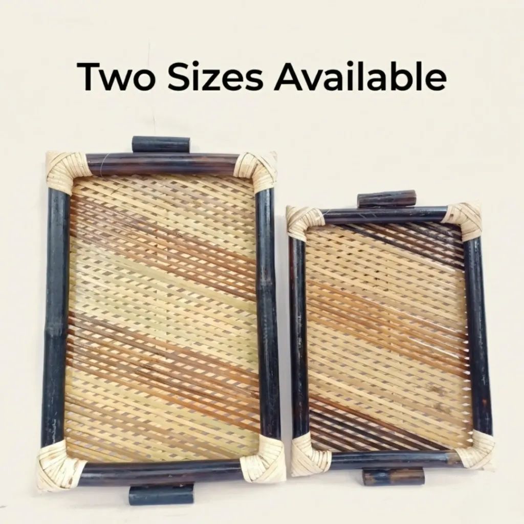 Handmade Bamboo Serving Tray  Set of 2