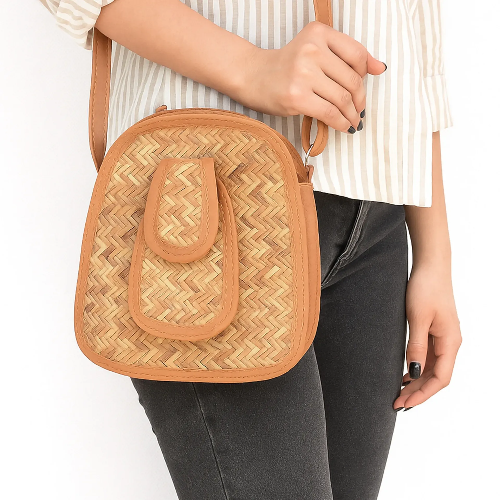 Handmade Bamboo Crossbody Bag for Women
