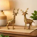 Handcrafted Dhokra Brass Deer Figurines – Tribal Art Home Décor (Set of 2)