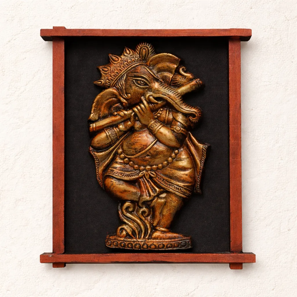 Handcrafted Terracotta Ganesha Wall Art Frame