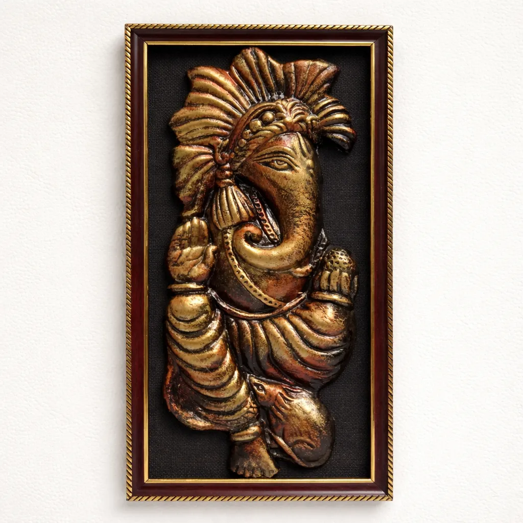 Terracotta Ganesha Wall Art Panel